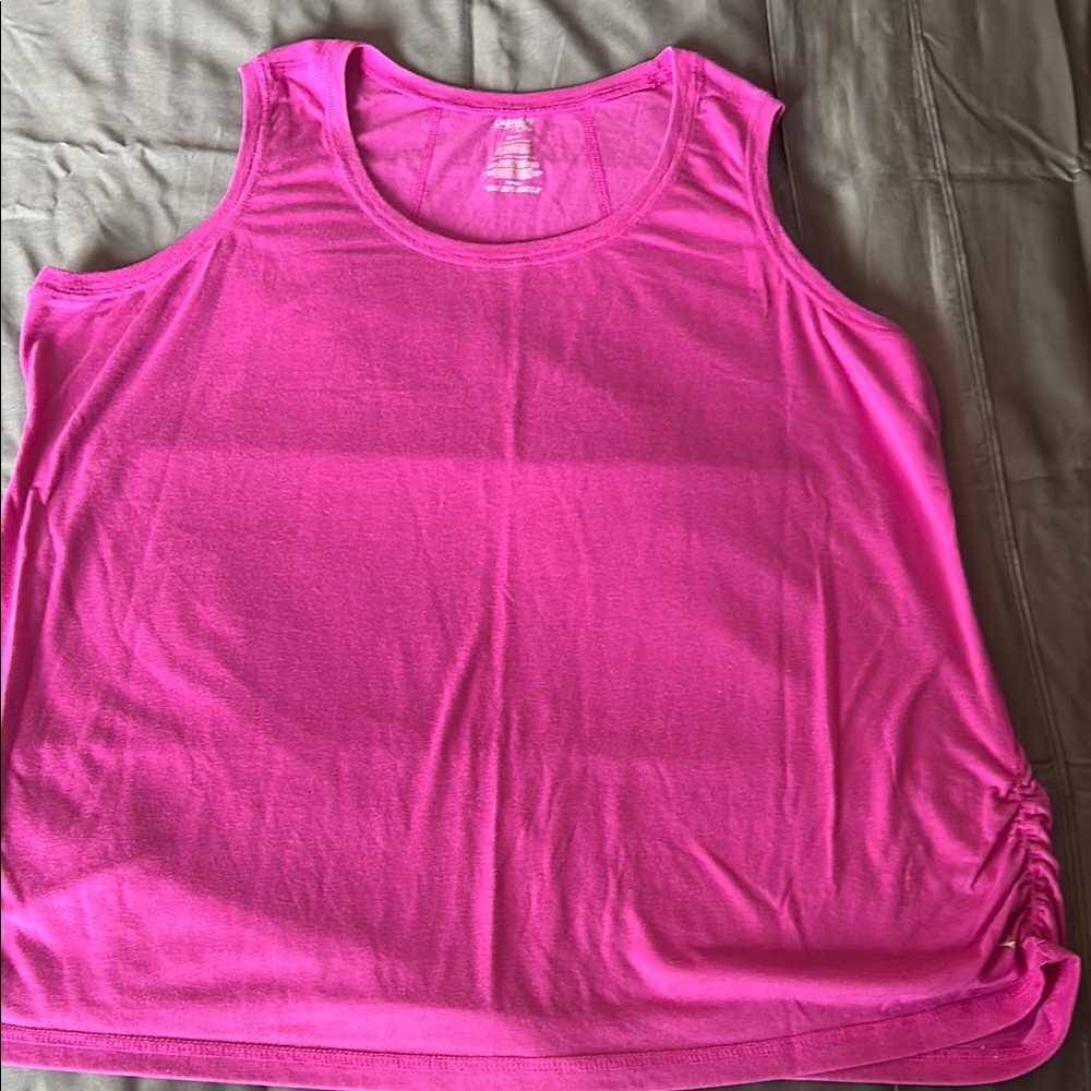 Danskin Now Pink Ruched Relaxed Tank Top